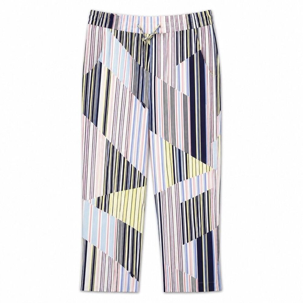 Royalty For Me Palazzo Pants Women's Sz Large Striped Rayon Boho Nautical Beach